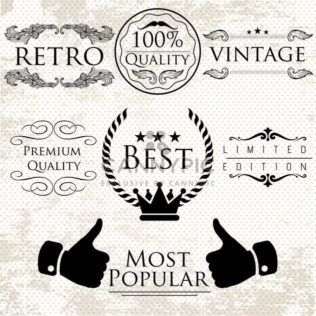 set of labels for premium quality items - Free vector #134565