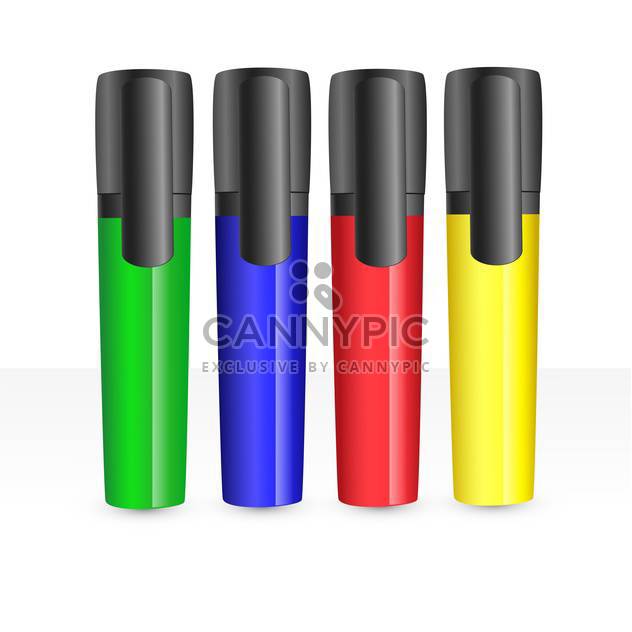 colorful markers set illustration - Free vector #134795