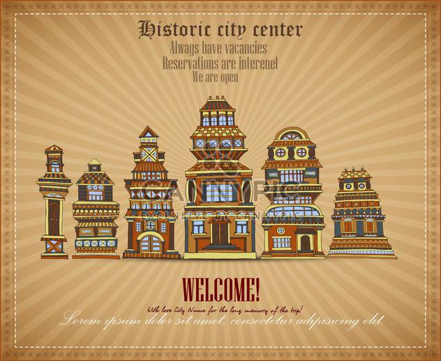 invitational document of historic city center - vector gratuit #135125 
