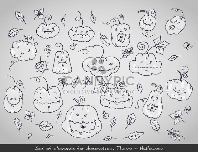 set of cartoon halloween holiday pumpkins - Free vector #135275