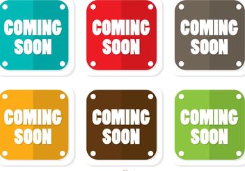 Square Coming Soon Flat Icons Vector Pack - Kostenloses vector #140825