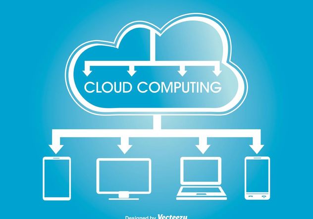 Cloud Computing Concept Illustration - Free vector #140835