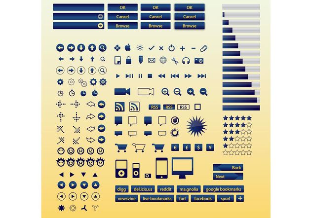 Internet Buttons Icons - Free vector #141725