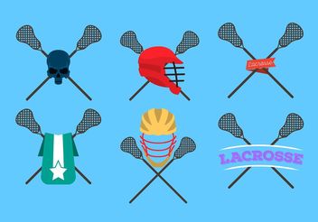 Lacrosse Sticks Logo Vectors - vector gratuit #142365 