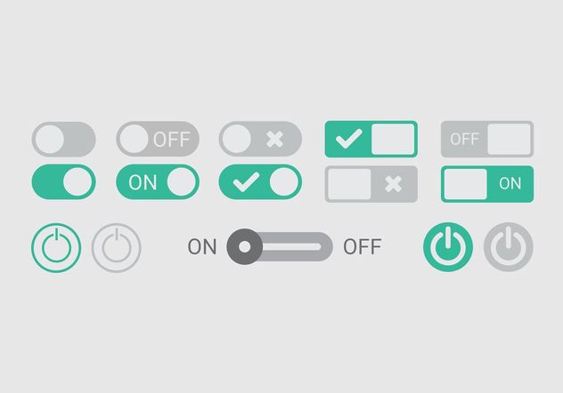 On Off Button Vectors - Free vector #142855