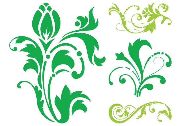 Floral Silhouettes Set - Free vector #143365