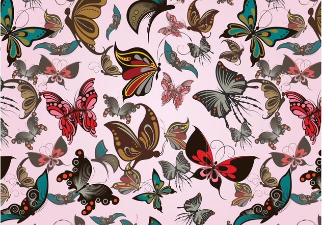 Butterflies Pattern - vector gratuit #143975 