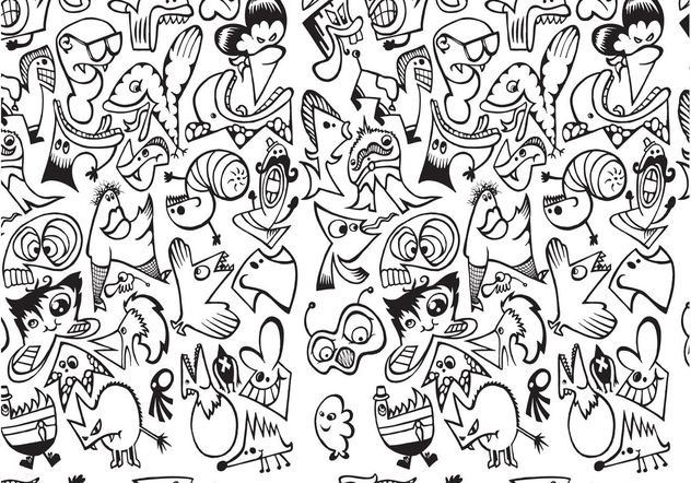 Cartoon Monsters Pattern - vector gratuit #144035 
