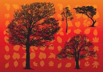 Leaf Silhouettes - Free vector #145675