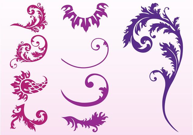 Swirling Plant Set - Free vector #145825
