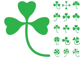 Clover Leaves Silhouettes - Free vector #146435