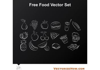 Fruit and Food Vector Icon Drawings - бесплатный vector #146805