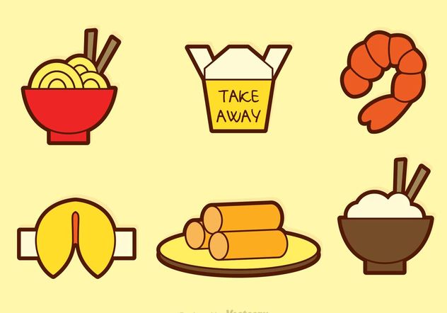 Chinese Food Vector Icons - vector #146975 gratis