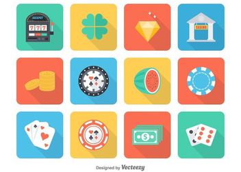Free Flat Casino Vector Icons - Free vector #147945