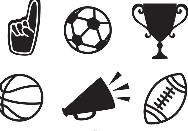 Black Sports Vector Icons - Free vector #148125
