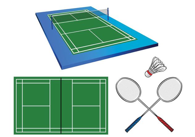 Badminton Court Vectors - Kostenloses vector #148595