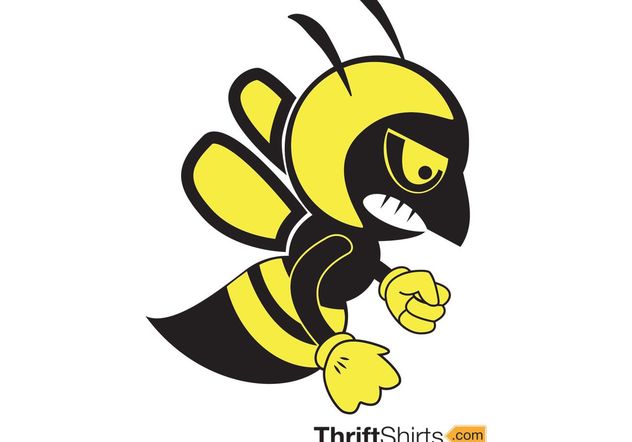 Fighting Bee Vector Mascot - бесплатный vector #148615