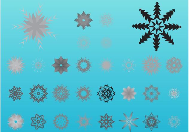 Stylized Snowflakes - Free vector #148955