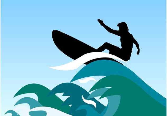 Surfer Waves Vector - vector gratuit #148985 