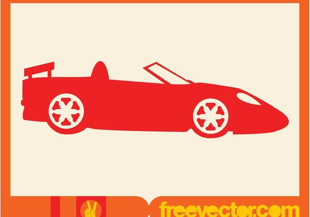 Red Convertible Silhouette Icon - Free vector #149095