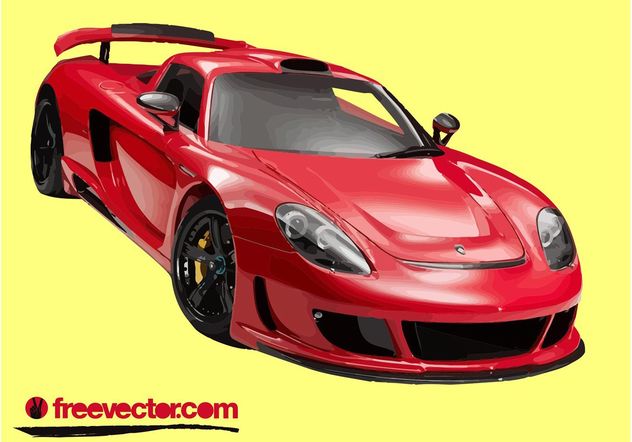 Red Porsche Carrera GT - vector gratuit #149115 