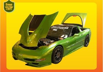 Green Corvette - vector gratuit #149135 