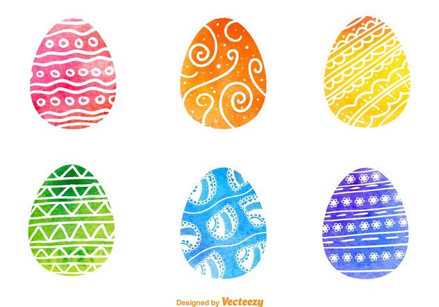 Watercolored Easter Egg Vectors - vector #149345 gratis