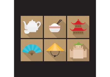 Colorful Chinese Icons - vector gratuit #150165 