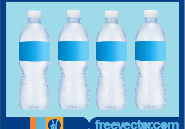 Water Bottles With Blank Labels - Kostenloses vector #150975