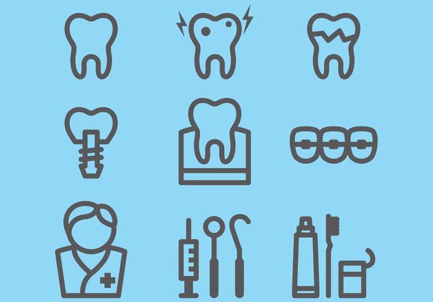 Dental Icons - Free vector #152305