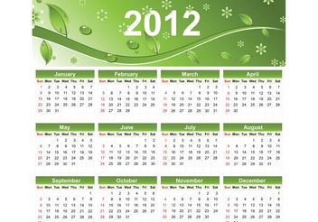 2012 Eco Green Free Vector Calendar - Kostenloses vector #152875