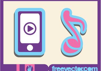 Vector Music Stickers - Free vector #155445