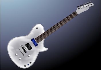 Silver Guitar - vector gratuit #155765 