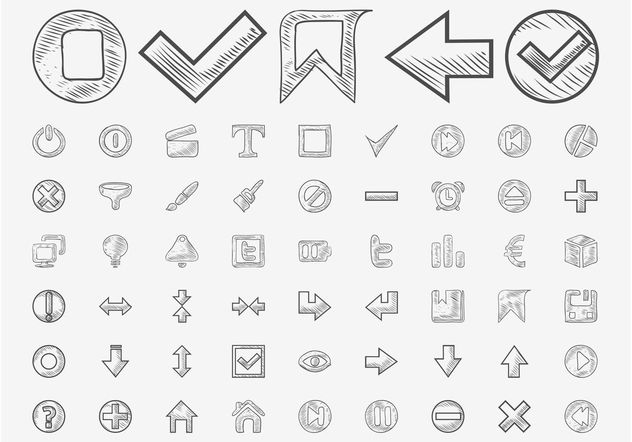 Hand Drawn Icons Vector - Free vector #156585