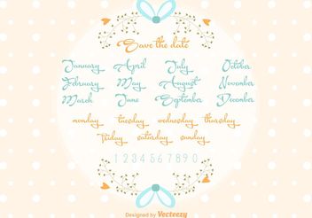 Vector Save the Date Wedding Lettering - vector #157035 gratis