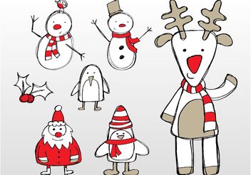 Christmas Doodles - Free vector #157305