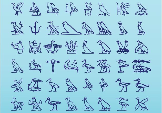 Egyptian Hieroglyphs Graphics - Kostenloses vector #157725