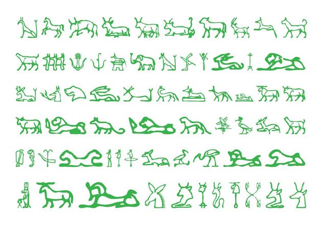 Egyptian Hieroglyphs Pack - vector #157735 gratis