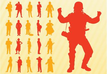 Silhouettes Of People Set - Free vector #157945