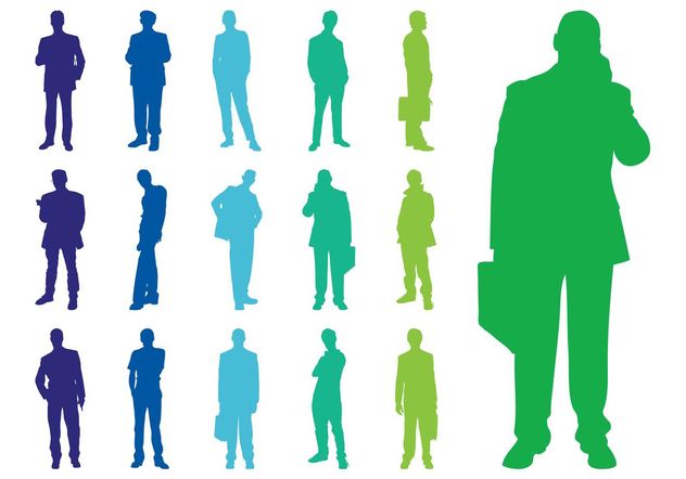Silhouettes Of Men - Free vector #158255