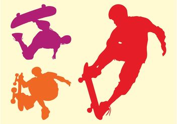 Silhouette Skaters - Kostenloses vector #158645