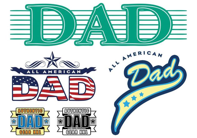 Dad Stickers Graphics - бесплатный vector #159125