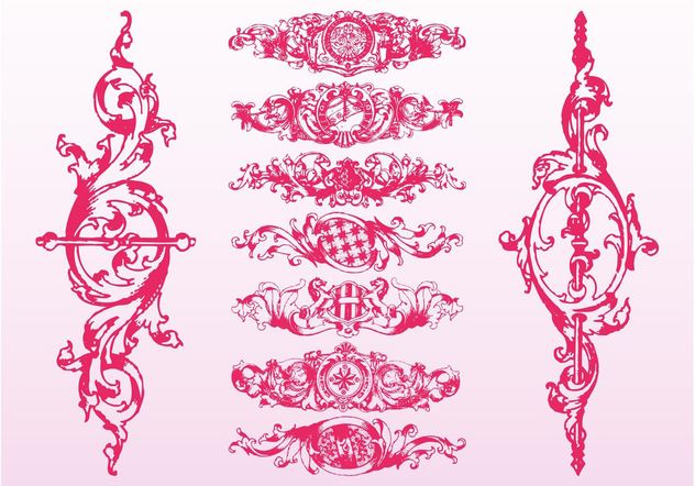Baroque Floral Scrolls - vector gratuit #160515 