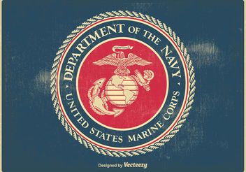 Vintage US Marine Corps Seal - vector gratuit #160615 