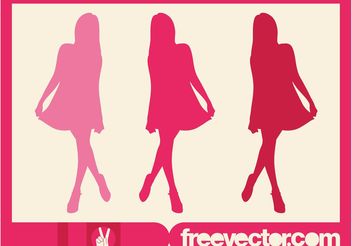 Pink Model Silhouette - Free vector #160885