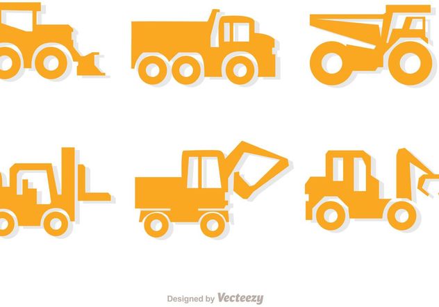 Simple Yellow Dump Trucks Vector Pack - vector #161485 gratis