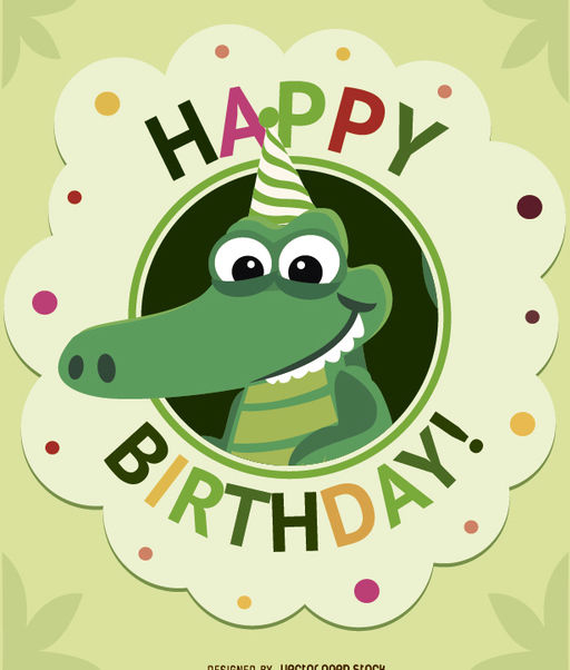 Birthday Cartoon Crocodile Card Free Vector Download Cannypic