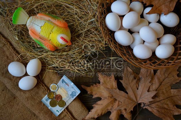 Eggs and chicken toy on the table - Free image #182815