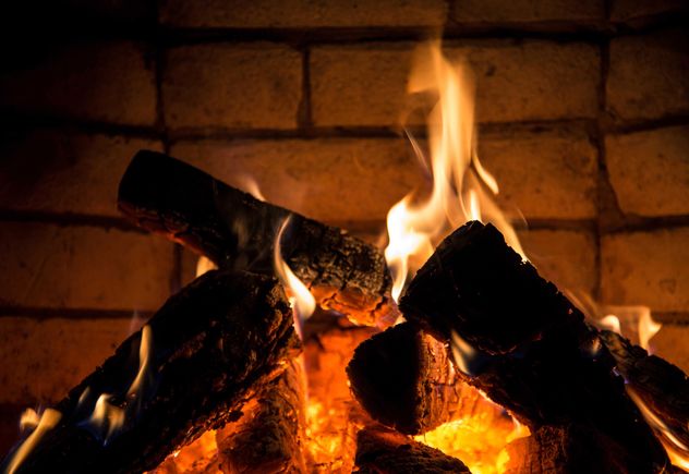 Close-up burning fireplace - Free image #182905