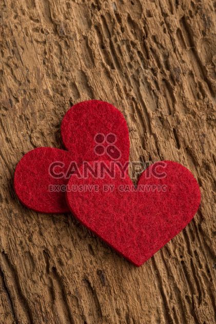 Red hearts on wood - Free image #183015